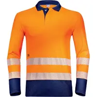 Uvex suXXeed construction, Polohemd, Erwachsener, Uni, Dunkelblau, Orange, S, Polokragen