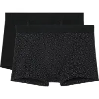 Hom Boxershorts "Neels", Herren, Gr. L, schwarz (schwarz, schwarz print), Obermaterial: 95% Baumwolle, 5% Elasthan, körpernah, Unterhosen Boxershorts, horizontaler Eingriff, weich, elastisch, bequem