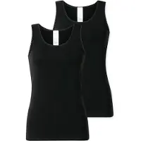 Schiesser Tanktop Damen 182906 Modern Multipacks Black (2er Set)-L