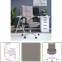 The Living Store Bürostuhl mit Liegefunktion Taupe Stoff