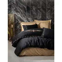 L'essentiel Maison , Gloria - Gold, Bettwäsche-Set, Bettwäsche-Set, 100 % Baumwollsatin, 200 x 220 cm
