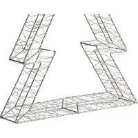 Beliani Garten LED Weihnachtsbaum Silber Metall 60 x 8 x 40 cm Indoor Outdoor Tannenbaum mit Beleuchtung Stromanschluss Weihnachtsdekoration Weihnachten
