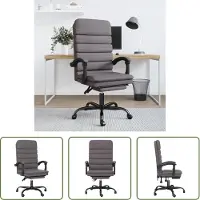 The Living Store Bürostuhl mit Massagefunktion Grau Kunstleder