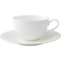Villeroy & Boch Tasse "Cappuccinotasse mit Untertasse New Cottage Basic 290 ml weiß", weiß, Porzellan, Trinkgefäße, Tasse