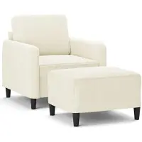 Syfax Sessel mit Hocker Creme 60 cm Samt