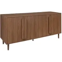 Sweeek - Vintage-Sideboard im Holzlook mit 4 Türen, 160 cm - Nussbaumfarben
