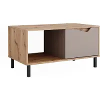 Vicco Couchtisch Marelle Greige/Artisan 90 x 50 cm mit 1 Tür, Model 57859