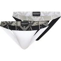 Emporio Armani für Herren. EM000257_AF20668 Set 2 Bold Monogram Slips schwarz, weiß (S), Heimtextilien, Baumwolle