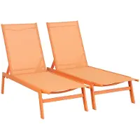 Sweeek - 2er-Set Multipositions-Liegen aus Stahl - Orange