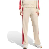 Adidas Sporthose SPORTSWEAR "3-STREIFEN FASHION", Damen, Gr. L, N-Gr, beige (crystal linen, pure ruby, normal, gr.), Obermaterial: 100% Polyester, Hosen Sporthose