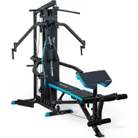 Thunder Kraftstation ZUGAT mit 80 kg Gewichtsblock, verstellbare Trainingsbank, Multifunktion Heimfitness bis 120 kg