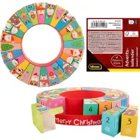 Idena Adventskalender 24 Geschenkboxen Weihnachtsmotive rund 31,5x6,5cm