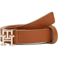 Tommy Hilfiger Ledergürtel "TH MODERN 2.5 cm breit", Damen, Gr. 80, braun (cognac), Rindsleder, unifarben, Gürtel Ledergürtel, Größenverstelbar