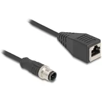 DeLOCK M12 Adapterkabel D-kodiert 4 Pin Stecker zu RJ45 Buchse 50 cm