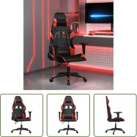 The Living Store Gaming-Stuhl Schwarz und Rot Kunstleder