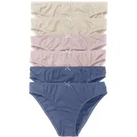 Bonprix Slip , Damen, Gr. 52/54 (XXL), 6 Stk., beige (sandbeige, rosa, indigo), Obermaterial: 95% Baumwolle, 5% Elasthan, Unterhosen Slip, klassische Passform, Zwickel aus Baumwolle, weiche Faser