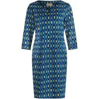 Cartoon Casual-Kleid mit Muster in Blau/Grün | Gr.: 38