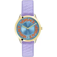 Versace SP Versce Damen Armbanduhr 38 mm LOGO HALO gelbes und extra Melanese Armband VE2O00722