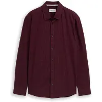 Tom Tailor Langarmhemd , Herren, Gr. M, N-Gr, rot vichy check, Web, Obermaterial: 100% Baumwolle, kariert, regular fit normal, 1-Knopf-Manschette, Hemden Langarmhemd, mit Karomuster