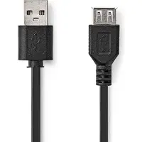 Nedis CCGB60010BK10 USB-Kabel USB 2.0 USB-A Stecker auf Buchse 1 m PVC Schwarz