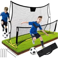 Rebounder doppelseitig Fußball Trainer Tor Trainingsrahmen 220x110 cm
