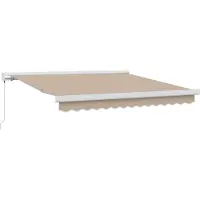 vidaXL Ausziehbare Markise Beige 350 x 250 cm Leinen und Aluminium