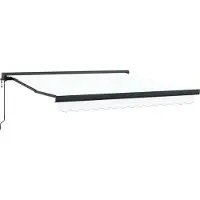 vidaXL Ausziehbare Markise Weiß 350 x 250 x 165 cm Stoff und Metall