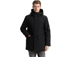 Tom Tailor Funktionsmantel , Herren, Gr. XL, schwarz, Web, Obermaterial: 100% Polyester. Futter: 100% Polyester, unifarben, regular fit taillenbedeckt, Mäntel Funktionsmantel, mit Logo Anhänger