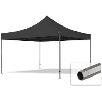 TOOLPORT 4x4m Stahl Faltpavillon, ohne Seitenteile, schwarz