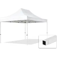 TOOLPORT 3x4,5m Stahl Faltpavillon, ohne Seitenteile, weiß