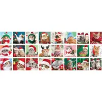 Eurographics s.r.o. Eurographics Puzzle Adventskalender - Christmas Whiskers, Katzen, 24 x 50 Teile, 8924-5922