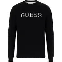 GUESS für Herren. M6RR19Z4451 Jersey Kane schwarz (S), Lässig, Baumwolle, Langarm