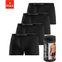 Bruno Banani Boxer "Boxershorts für Herren", Herren, Gr. S (4), 4 Stk., Jersey, schwarz, Jersey, Obermaterial: 95% Baumwolle, 5% Elasthan, unifarben, körpernah, Unterhosen Boxer, in der Dose verpackt
