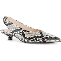 Gabor Slingpumps , Damen, Gr. 39, Leder, schwarz-weiß (natur, schwarz), Kalbsleder, Reptilienprägung, Schuhe Slingpumps, Trichterabsatz, Businesschuh, Festtagsschuh in Snake-Optik