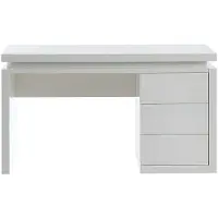 Vente-unique Schreibtisch mit 3 Schubladen & LED-Beleuchtung - MDF - Weiß - EMERSON
