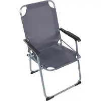 Beliani Gartenstuhl 4er Set Grau aus Stahl mit Stoffbezug Klappbar Moderner Stil Klappstühle für Camping Garten Terrasse Outdoor