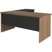 AEA Eckschreibtisch Büroeinrichtung Chef Zimmer Modern Design Schreibtisch Braun