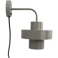 Dyberg Larsen Wandlampe Stoke, grau, Ø 20 cm, Metall