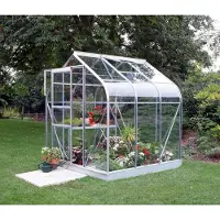 Vitavia Gewächshaus "Orion 3800", silber (silberfarben), B:201,5cm H:231cm T:195cm, Gewächshäuser, Gewächshaus, Alu-Profile, 3 mm Sicherheitsglas, Kunststoff in den Rundungen