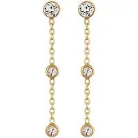 Elli Paar Ohrstecker "Ohrringe Ohrstecker Weiß 925 Sterling Silber, mit Kristallen von Swarovski" Gr. 28, gold, Ohrringe, Damen, 28, Silber 925 (Sterlingsilber), Paar Ohrstecker