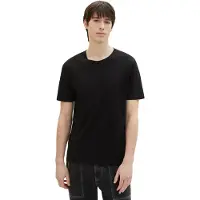Tom Tailor T-Shirt DENIM, Herren, Gr. S, schwarz, Jersey, Obermaterial: 100% Baumwolle, unifarben, regular fit taillenbedeckt, Rundhals, gerader Abschluss, Shirts T-Shirt