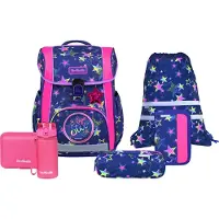 MCNEILL Schulranzen Bravo Schoolbag Set 9-teilig Stars violett