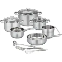 GSW Topf-Set "Toronto", silber (silberfarben), 2,8 l, Töpfe, Topf-Set, mehrteiliges Kochtopf-Set aus Edelstahl inkl. praktischer Küchenhelfer