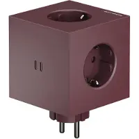 Avolt Mehrfachstecker SQUARE 2 Bauhaus Edition bordeaux | 7,6x11,3cm