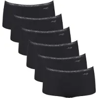 Sloggi Panty "Panty GO Crush Short C6P 6er Pack", Damen, Gr. XXL, schwarz, Obermaterial: 95% Baumwolle CO. 5% Elasthan EL., Unterhosen Panty