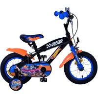 Volare Hot Wheels Kinderfahrrad - Jungen - 12 Zoll - Schwarz Orange Blau - Zwei Handbremsen