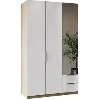 Demeyere Kleiderschrank GROUP "Ghost", weiß (kronberg eich, matt weiß), B:119,4cm H:203cm T:51,1cm, Holzwerkstoff, Schränke, Kleiderschrank