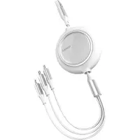 Baseus Kabel Bright Mirror 3in1 USB-A für USB-C / Lightning / MicroUSB 1,2m, Weiß