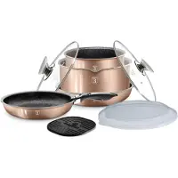 Berlinger Haus komplet garnków 9-el. click and cook metallic line rose gold BH6147