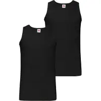 Fruit Of The Loom Tanktop , Herren, Gr. M, schwarz, Single Jersey, Obermaterial: 100% Baumwolle, unifarben, schmal hüftbedeckend, Rundhals, Tops Tanktop, aus reiner Baumwolle